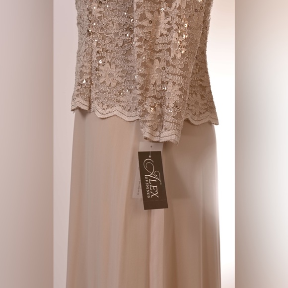 Alex Evenings Sequined Lace Gown - Picture 6 of 8
